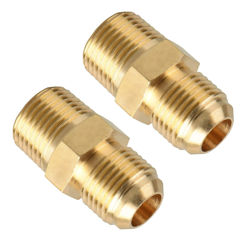 [Australia - AusPower] - SUNGATOR Brass Tube Fitting, Half-Union, 3/8 in. Flare x 3/8 in. Male Pipe (2-Pack) 