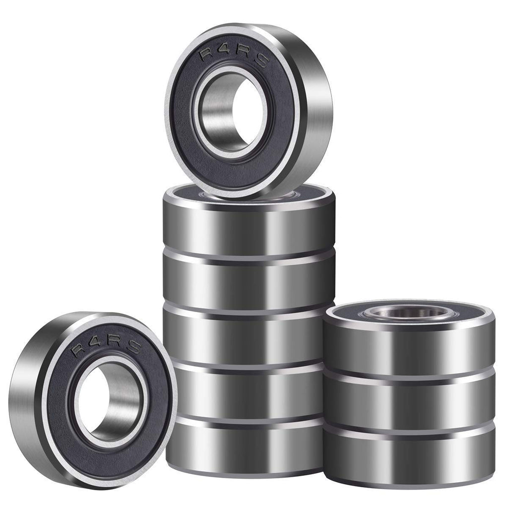 [Australia - AusPower] - Donepart R4-2RS Ball Bearings 1/4 x 5/8 x 0.196 inch C3 High Speed Double Sealed and Lubricated Bearings for Motor, Wheels, Bike, Pool Pump, Spinners (10 Pack) R4-ZZ (10pcs) 