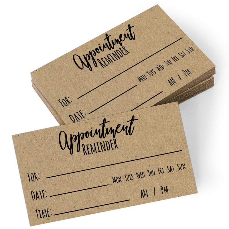 [Australia - AusPower] - 200 Appointment Reminder Cards - Kraft Style for Business, Hair Salon, Dental Office, Massage Therapist, Grooming, Hairdresser, Medical Doctors and More - Bulk Pack of Your Next Appointment Cards … 200 