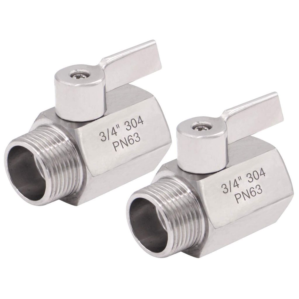 [Australia - AusPower] - DERNORD NPT Ball Valve 3/4" NPT Famale x Male Thread with Stainless Steel 304 Handle(Pack of 2) 3/4 Inch Pack of 2 