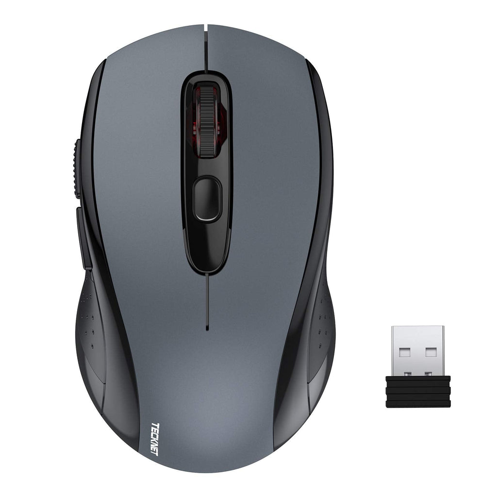 [Australia - AusPower] - Wireless Mouse TECKNET 2.4G Silent Laptop Mouse with USB Receiver Portable Computer Mice for Notebook, PC, Laptop, Computer, 18 Month Battery Life, 3 Adjustable DPI Levels: 2000/1500/1000 DPI (Black) Black 