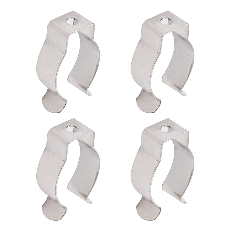 [Australia - AusPower] - Othmro 4-Pack T8 U-clip holding bracket, LED Fluorescent Tube Replacement Mounting Accessories, Stainless Steel Lamp Support, Lampholder, Pipe Clamps to Prevent Sagging 4 Piece sliver 