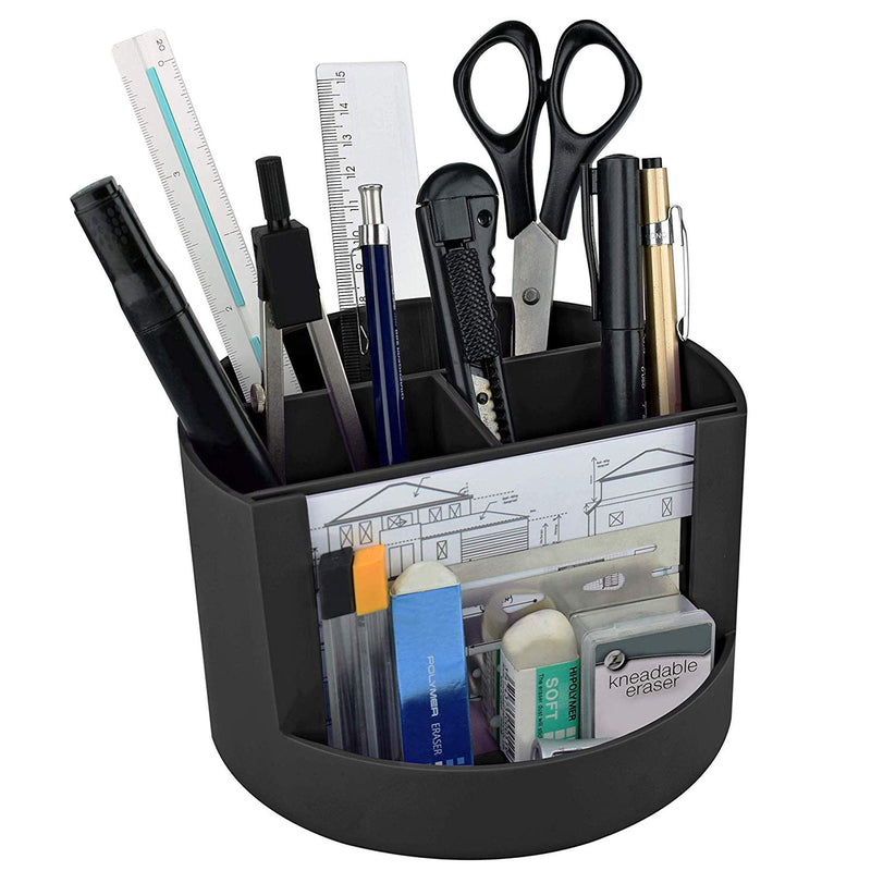 [Australia - AusPower] - Acrimet Plastic Desktop Organizer - Mix Organizer Caddy Photo Holder - Office Supplies Storage and Home Organization (Pen Pencil Clip Holder) (Black Color) 