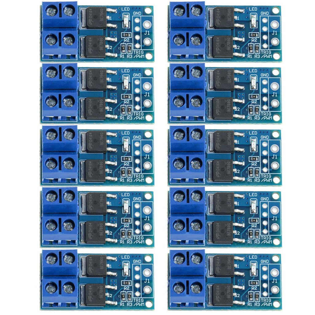 [Australia - AusPower] - LGDehome 10PCS DC 5V-36V 15A(Max 30A) 400W Dual High-Power MOS Transistor Driving Controller Module FET Trigger Switch Drive Board 0-20KHz PWM Electronic Switch Control Board DC Motor Speed Controller 10 Pack 