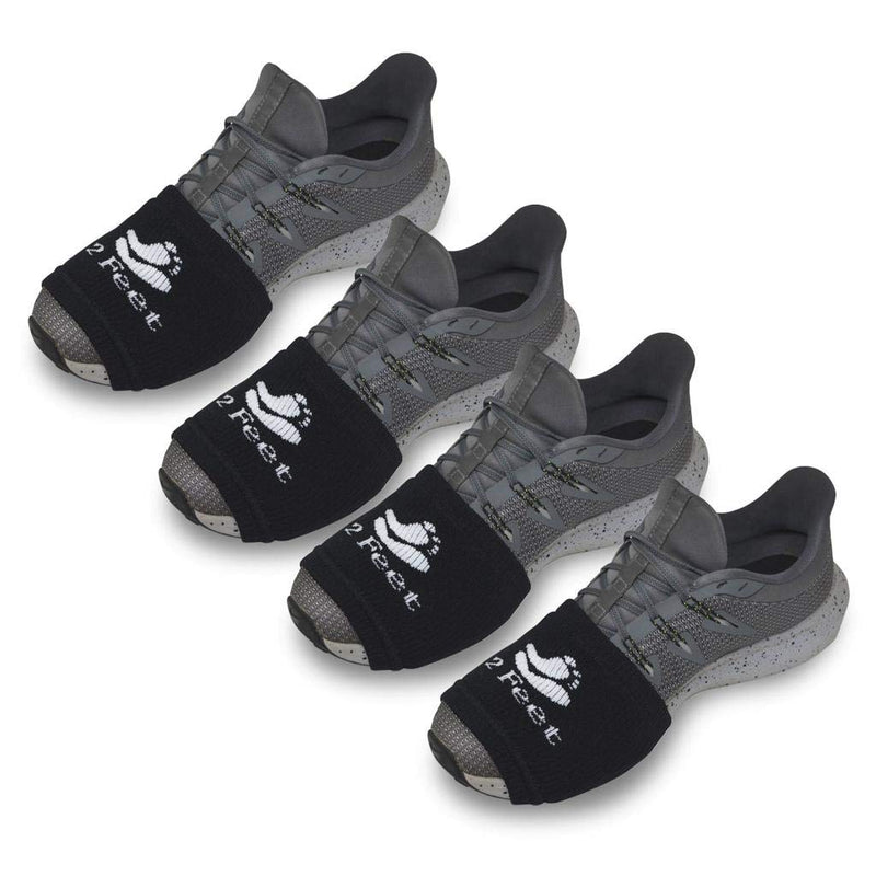 [Australia - AusPower] - 2 FEET Socks for Dancing on Smooth Floors, Dance Socks Over Sneakers, Smooth Pivots and Turns on Wood Floors, 4 Pairs Pack Black, Black, Black, Black 