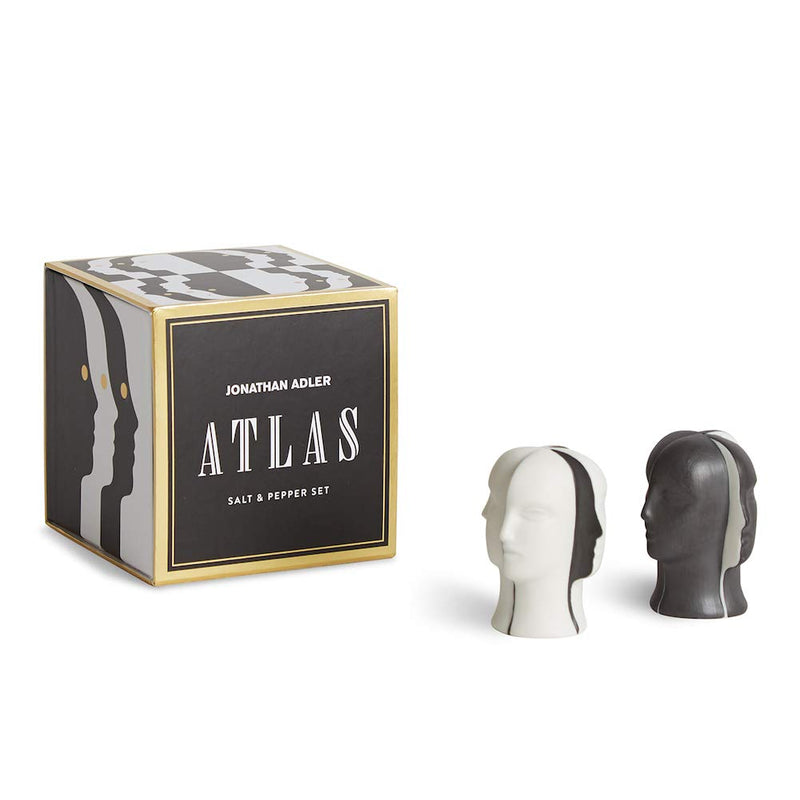 [Australia - AusPower] - Jonathan Adler Atlas Salt & Pepper Set, One Size, Black and White 
