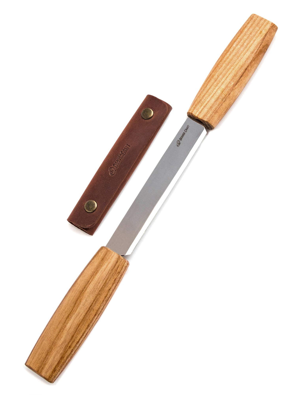 [Australia - AusPower] - BeaverCraft DK2s Draw Knife with Leather Sheath Woodworking Tool 4.3" Drawknife Wood Carving Tools Wood Draw Knife Woodworking Whittling Tools Draw Knife DK2 with Leather Sheath 