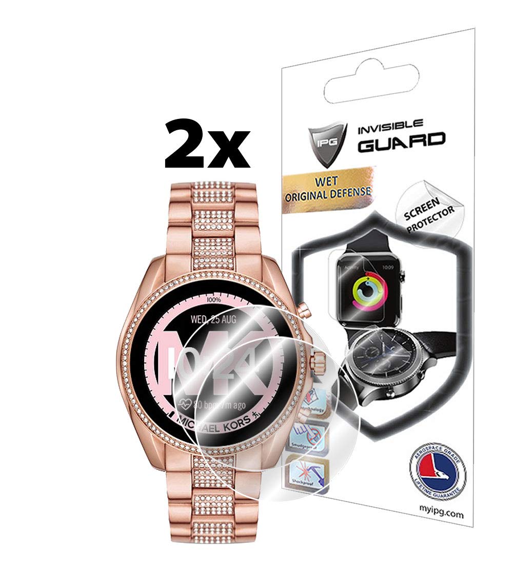 [Australia - AusPower] - IPG for Michael Kors Access Bradshaw 2 MKT5085 MKT5086 MKT5089 Smartwatch Screen Protector (2 Units) Invisible Ultra HD Clear Film Anti Scratch Skin Guard - Smooth/Self-Healing/Bubble-Free 