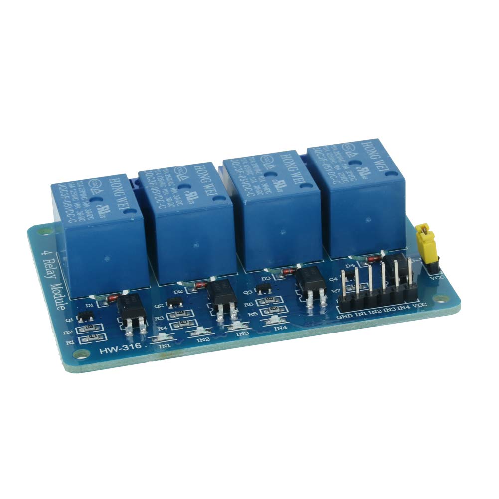 [Australia - AusPower] - Fielect 1Pcs DC 5V Electronic Relay Module 4 Way Low Level Trigger Blue for Smart Home Control. 5V 4 way 