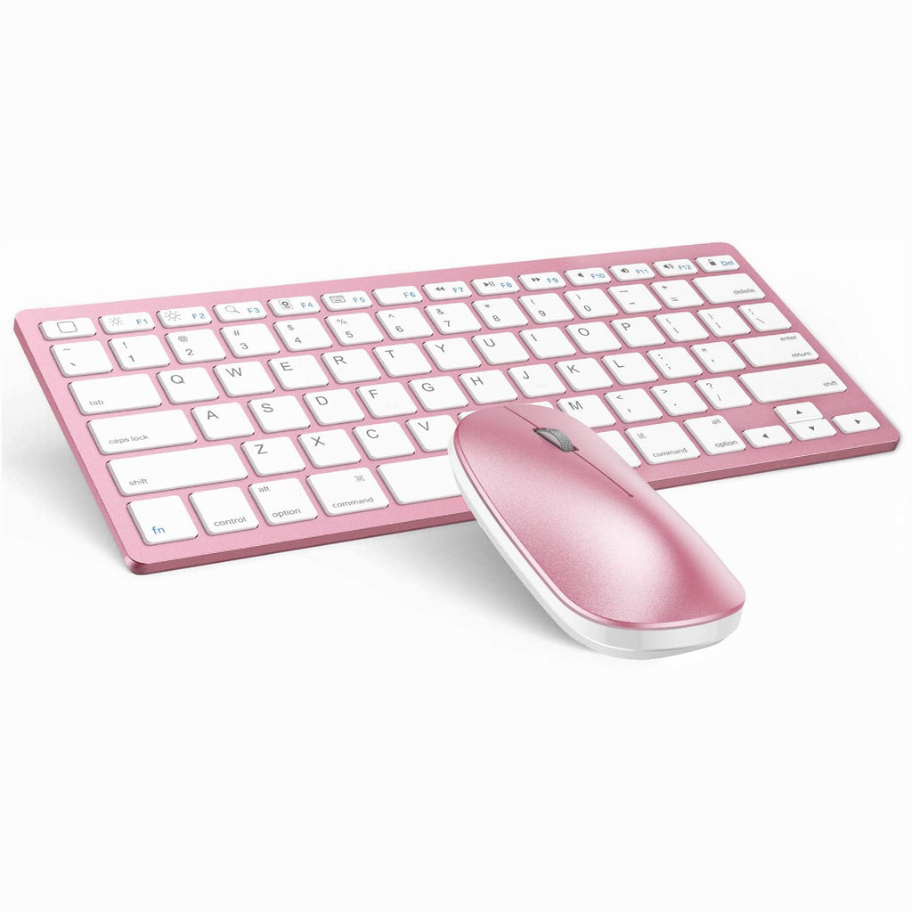 [Australia - AusPower] - OMOTON Bluetooth Keyboard and Mouse for iPad (iPadOS 13 and Above), Wireless Keyboard and Mouse Compatible with iPad 10.2, iPad Pro 12.9/11.0, and Other Bluetooth Enabled Devices, Rose Gold 