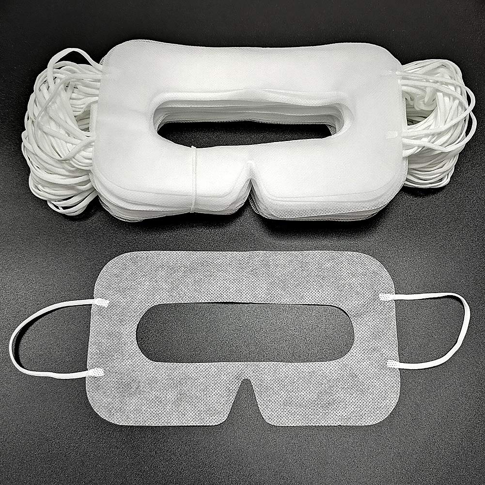 [Australia - AusPower] - Disposable VR Mask 100 PCS Universal Cover Mask for VR, VR Mask Cover Sanitary VR Mask, VR Mask Rift, VR Eye Cover Pad, White (100 PCS) 