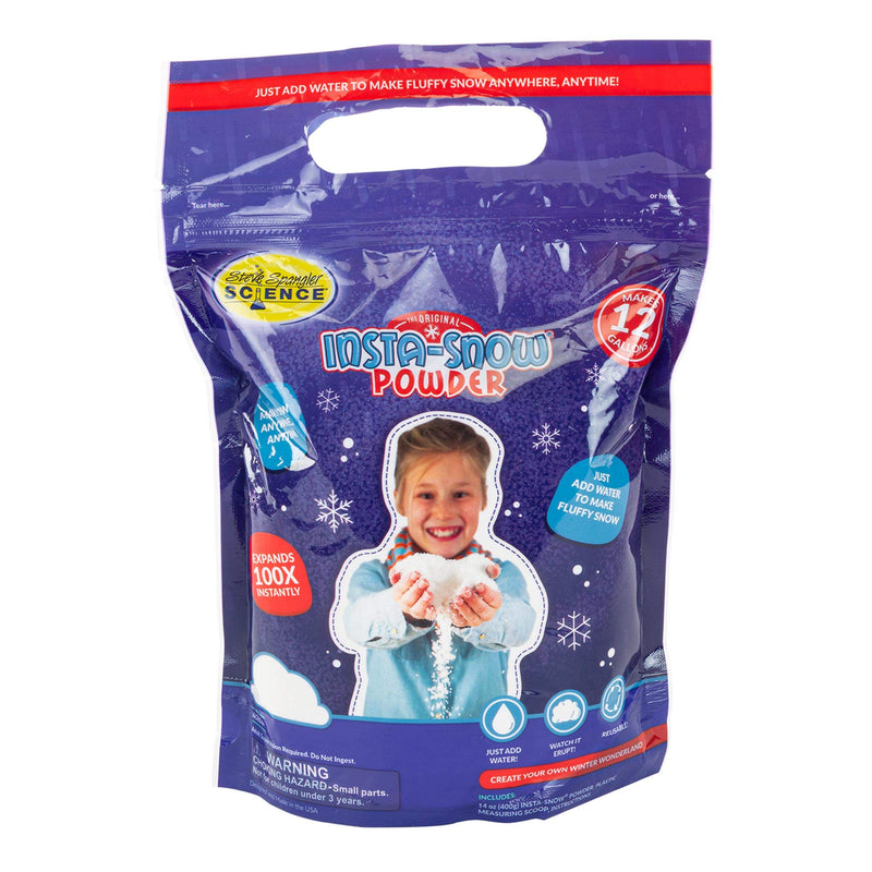 [Australia - AusPower] - Steve Spangler Science-855650 Insta-Snow Powder, 14 ozFun Science Kits for Kids,Simple and Safe, Makes Realistic, Fluffy Snow in Seconds, Top Sensory Toys & STEM Activities for Classrooms and Home 