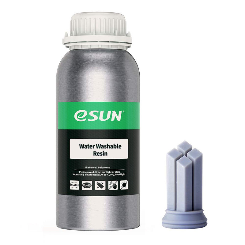 [Australia - AusPower] - eSUN 405nm LCD 3D Printer Rapid Resin UV Curing Resin Water Washable Resin Photopolymer Resin for Photon UV Curing LCD 3D Printer, 500g Grey 