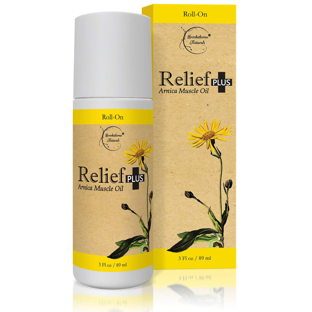 [Australia - AusPower] - Relief Plus Arnica Muscle Oil – Extra Strength Roll On - Cypress, Eucalyptus & Helichrysum Essential Oils & Menthol. All Natural Remedy for Sore Muscles, Aching Joints by Brookethorne Naturals 