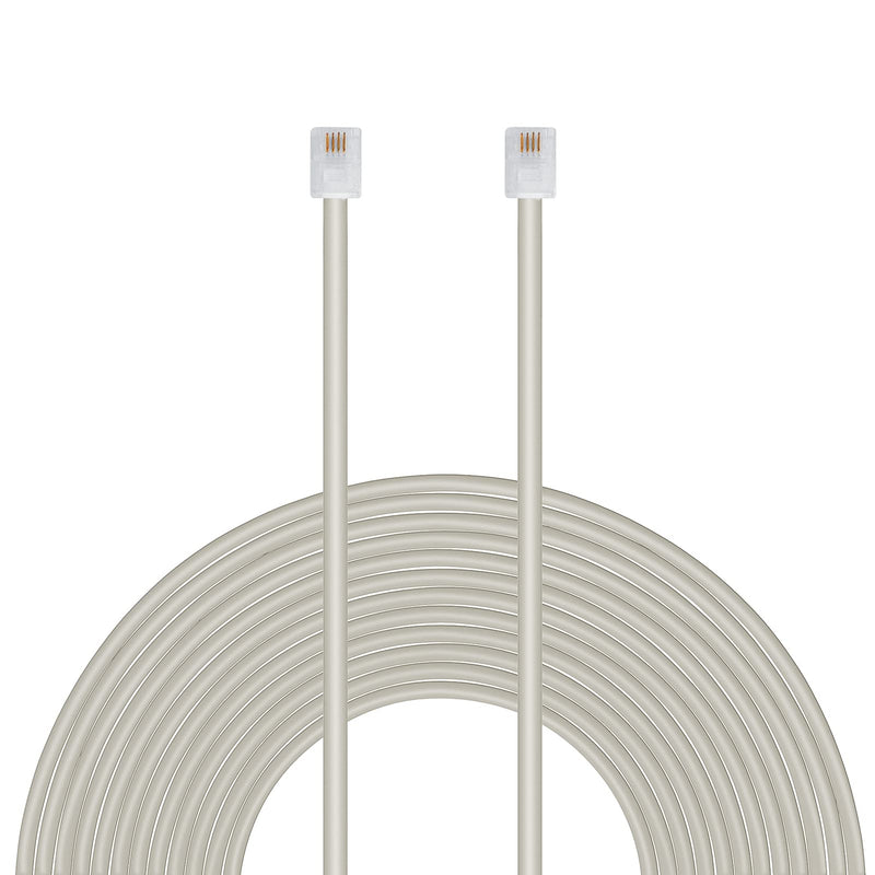 [Australia - AusPower] - Uvital 15 Feet Telephone Landline Extension Cord Cable Line Wire with Standard RJ-11 6P4C Plugs(Grey 4.6M,1Pack) 15ft Grey(1 Pack) 