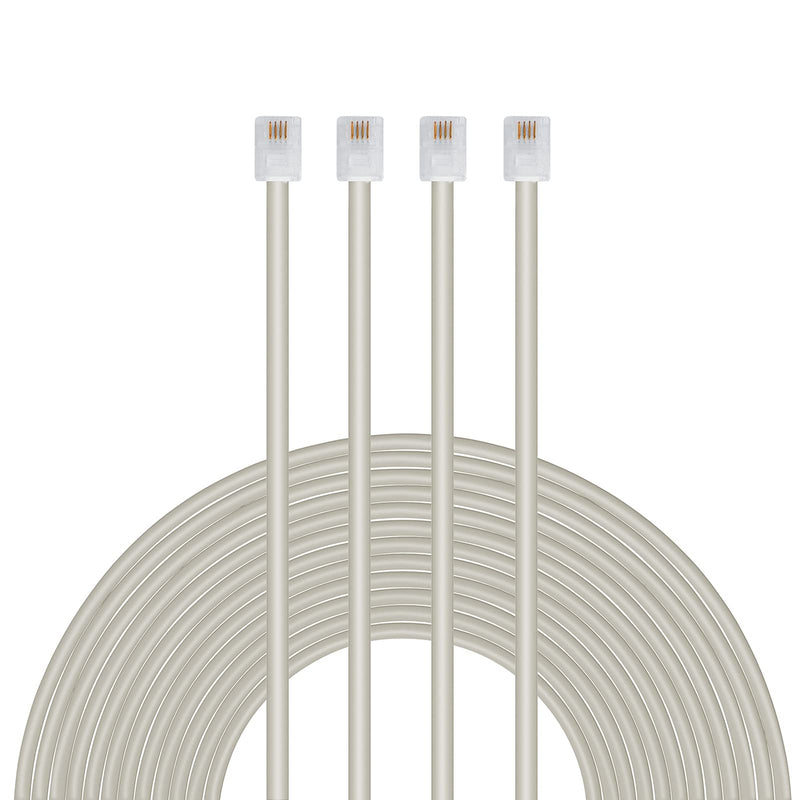 [Australia - AusPower] - Uvital 25 Feet Telephone Landline Extension Cord Cable Line Wire with Standard RJ-11 6P4C Plugs(Grey 7.7M,2Pack) 25ft Grey(2 Pack) 