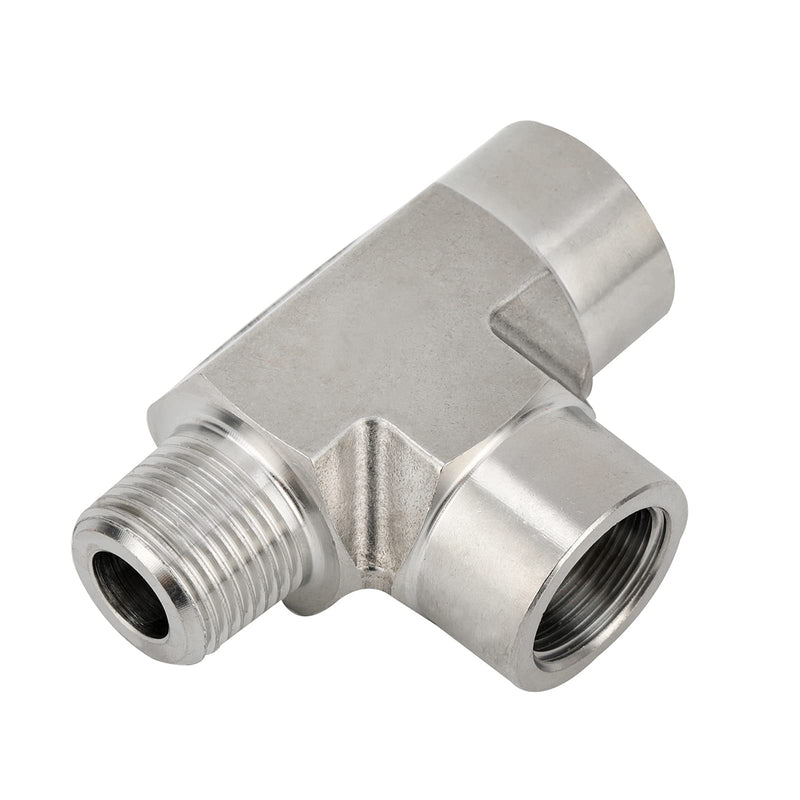 [Australia - AusPower] - Metalwork 316 Stainless Steel Forged Pipe Fitting Street Tee Male Run Tee, 1/4" NPT Male x 1/4" NPT Female x 1/4" NPT Female, 1pc 316/1pc 