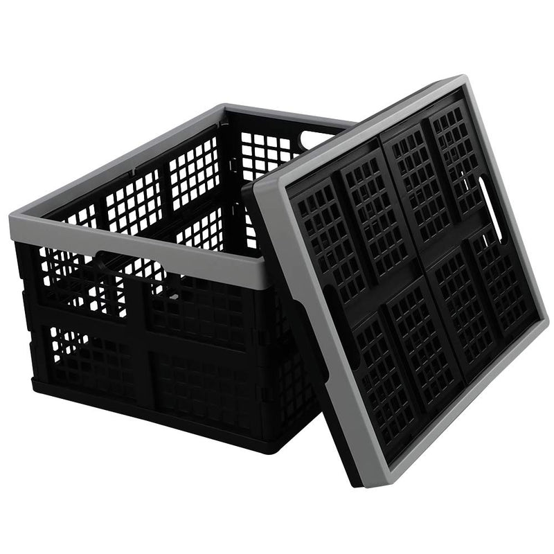 [Australia - AusPower] - Doryh 34 Quart Plastic Crates, Collapsible Storage Crates/Stackable Storage Container Basket, 2-Pack 