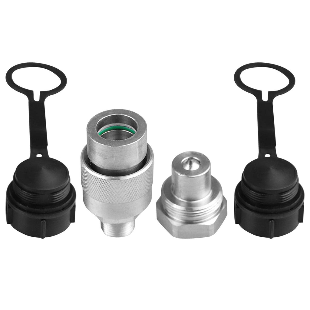 [Australia - AusPower] - 3/8" Hydraulic Quick Coupler Set Replaces Enerpac C-604?Connect and Disconnect Under 10,000 PSI Pressure, with 2 Dust Caps 