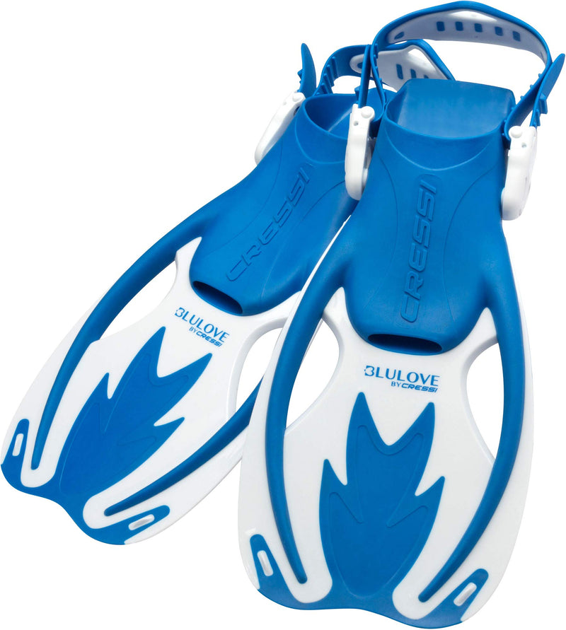[Australia - AusPower] - Cressi Kids Fins for Snorkeling Swimming and Boogie Boarding S/M | US Kid 9.5/13.5 | EU 26/32 Blue/White 