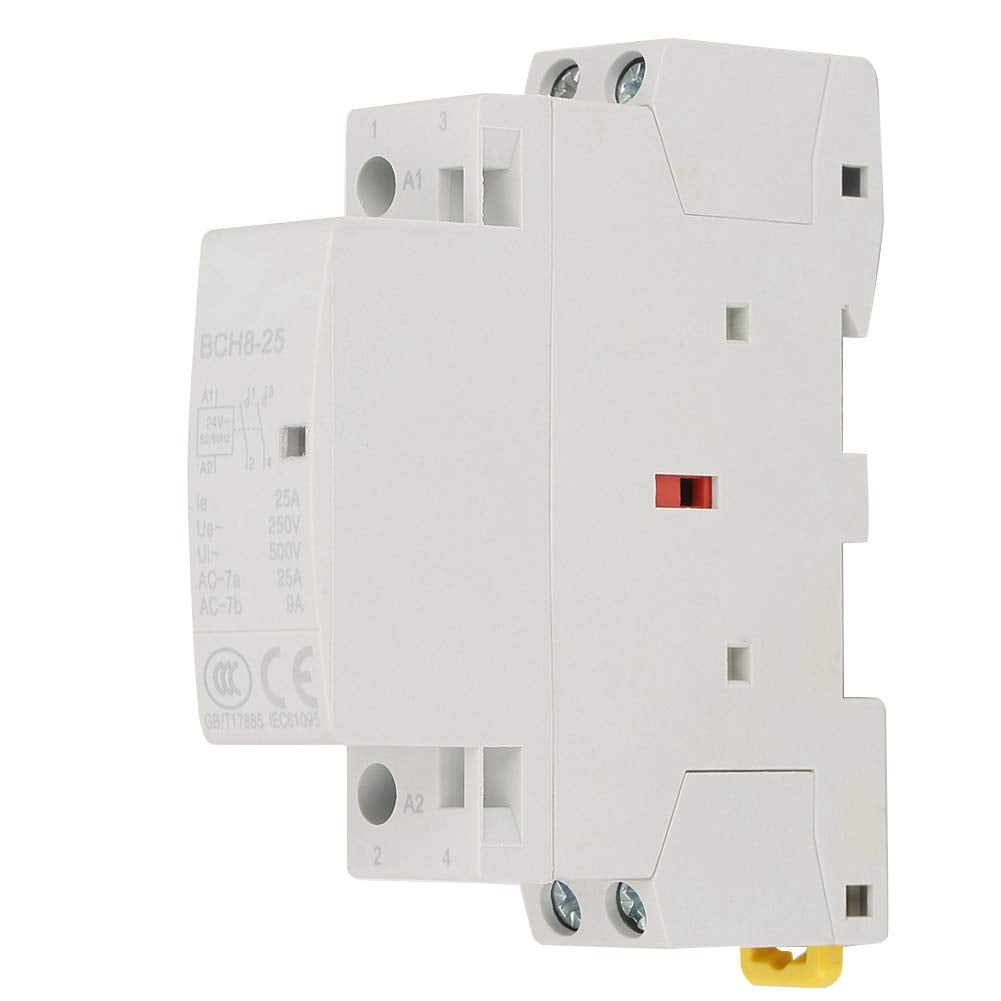 [Australia - AusPower] - DIN Mount Relay,2P 25A 24V 2NO 50/60HZ Household AC Contactor with Din Rail 