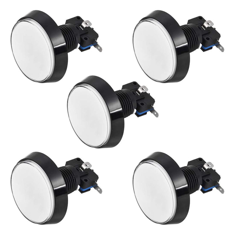 [Australia - AusPower] - uxcell Game Push Button 60mm Round 12V LED Illuminated Push Button Switch with Micro Switch for Arcade Video Games White 5pcs 