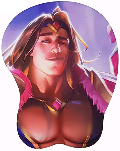 [Australia - AusPower] - Gaming Mousepad Well-Built Man Mouse Pad 3D Anime Wrist Rest Desk Mat Soft Mouse Mat Silicon Gel Desk Pad Anti-Slip Office Mat with Wrist Support (Yellow) 