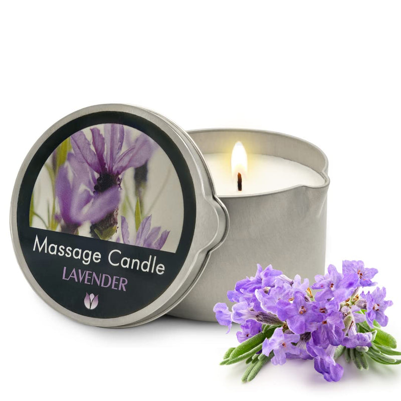[Australia - AusPower] - FLOWERLAND Massage Candle - Moisturizing Body Oil Candle for Couples and Home Spa - Luxurious & Hydrating Skin Care Body Massage Oils - Natural, Vegan - Lavender (200ml) 