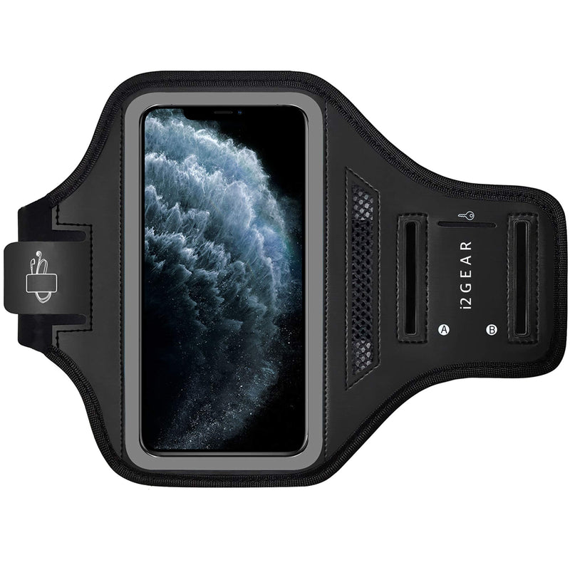 [Australia - AusPower] - i2 Gear Cell Phone Armband Case for iPhone 12, 11, iPhone 11 Pro & iPhone XR with Adjustable Band & Key Holder for Running, Exercise and Recreation 