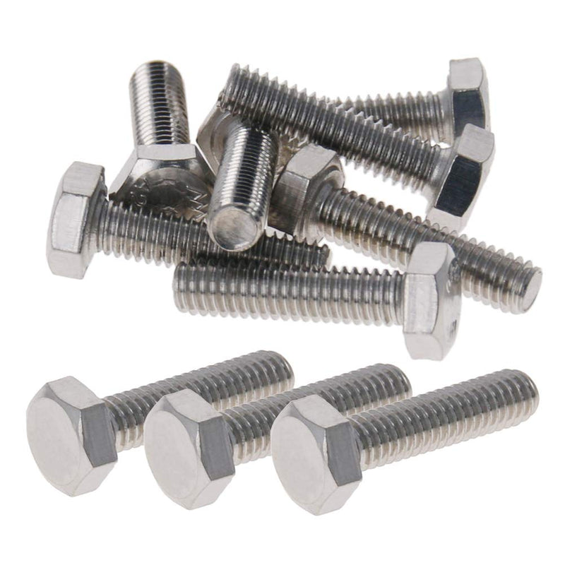 [Australia - AusPower] - MroMax M4 Hex Bolt M4-0.7 x 16mm UNC Hex Head Screw Bolts 304 Stainless Steel Fully Threaded Hex Tap Bolts Silver 10Pcs M4 x 16mm 