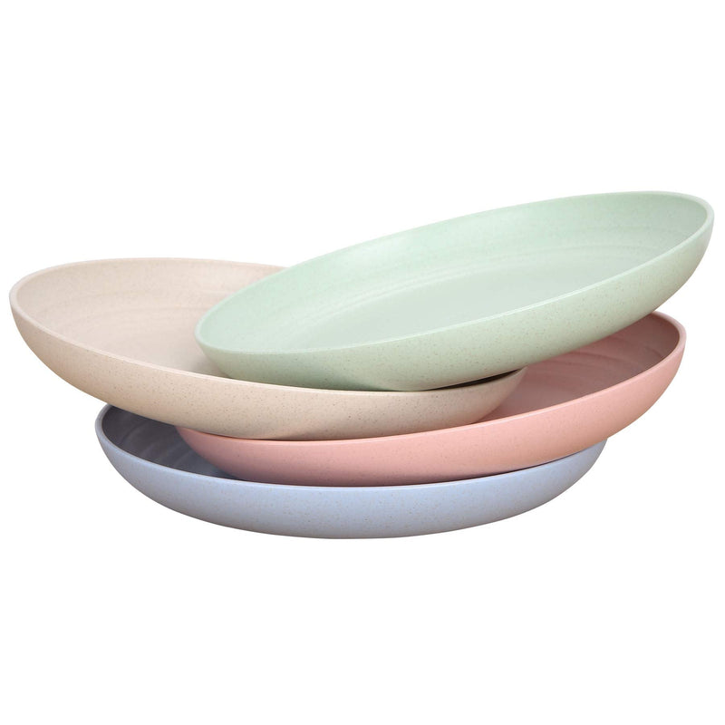 [Australia - AusPower] - 7.8 Inches Unbreakable Wheat Straw Plates - Reusable Plate Set - Dishwasher & Microwave Safe - Perfect for Dinner Dishes - Healthy, BPA Free & Eco-Friendly (7.8 Inches) Medium - 7.8 Inches 