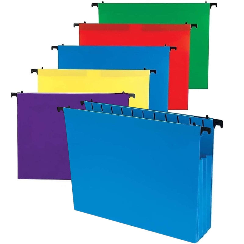 [Australia - AusPower] - 1InTheOffice Poly Expanding Hanging File Folders, Letter Size, Assorted, 5/Pack 