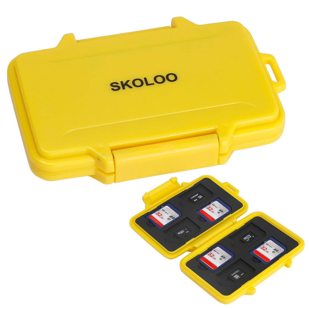 [Australia - AusPower] - SD Card Holder Case Hunter, SKOLOO Weatherproof Micro SD Card Case Small Single Cute, SD Card Storage Container, Yellow 