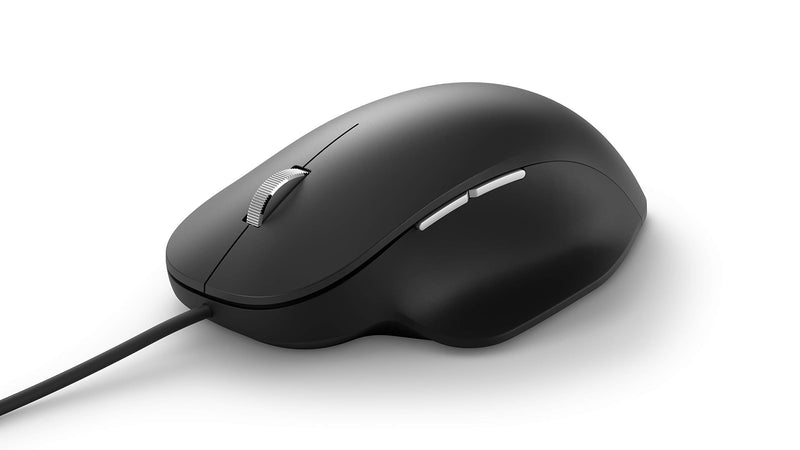 [Australia - AusPower] - Microsoft Ergonomic Mouse Black - Comfortable Ergonomic Design and Thumb Rest. Wired USB Mouse with 2 Programmable Buttons, Works for PC/Laptop/Desktop 