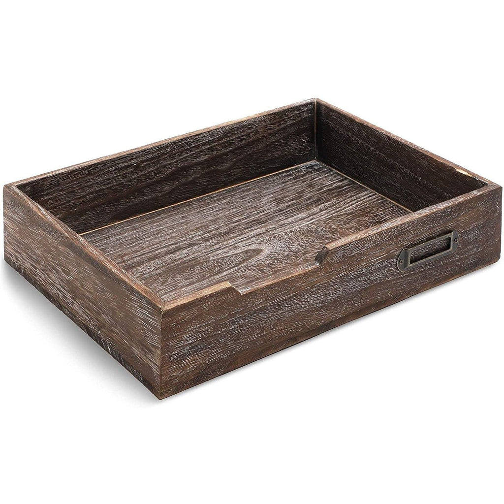 [Australia - AusPower] - Juvale Rustic Wood Stackable Paper Tray for Office and Organization (13.6 x 9.75 in) 