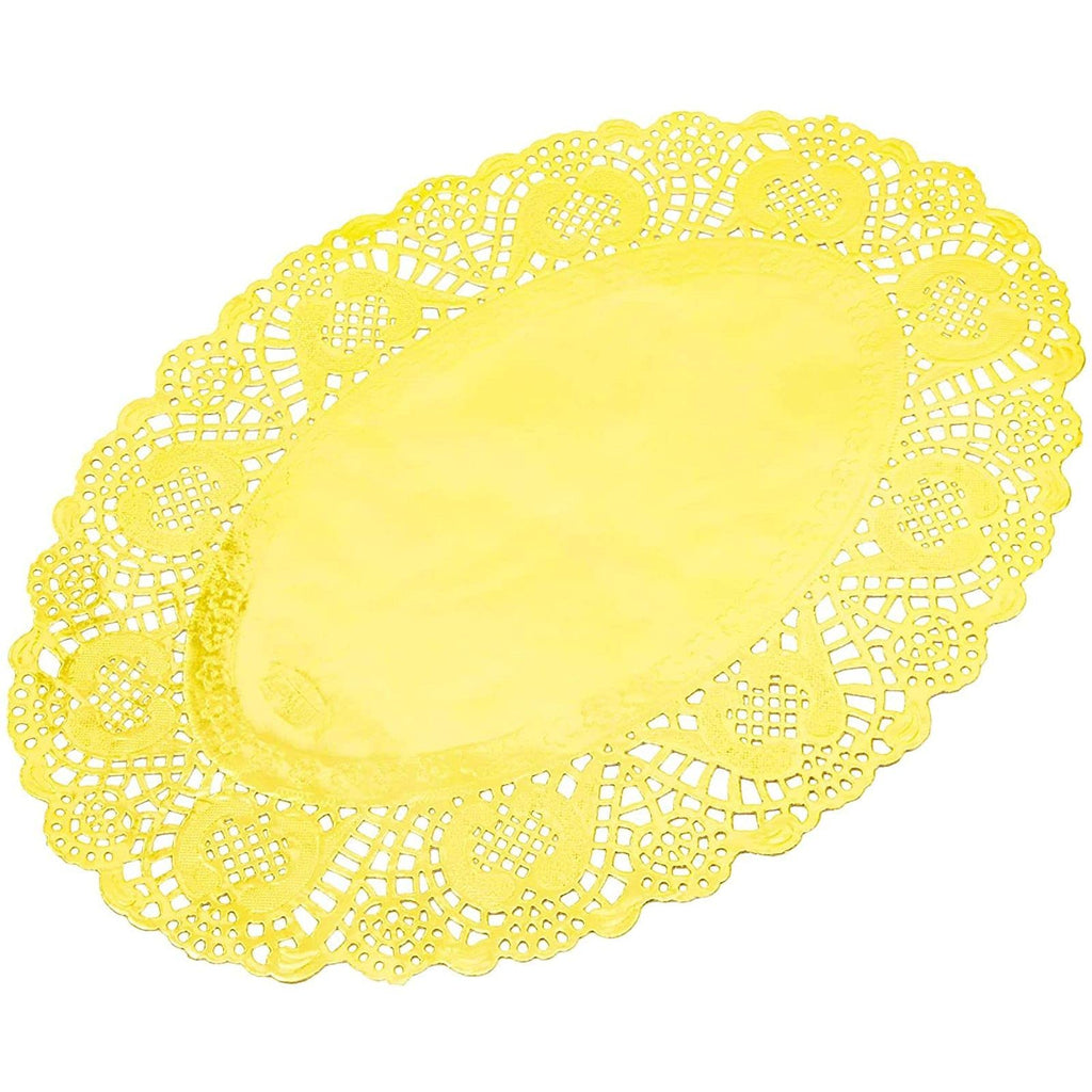 [Australia - AusPower] - Oval Lace Paper Doilies for Birthdays, Cinco de Mayo (Gold, 100 Pack) 