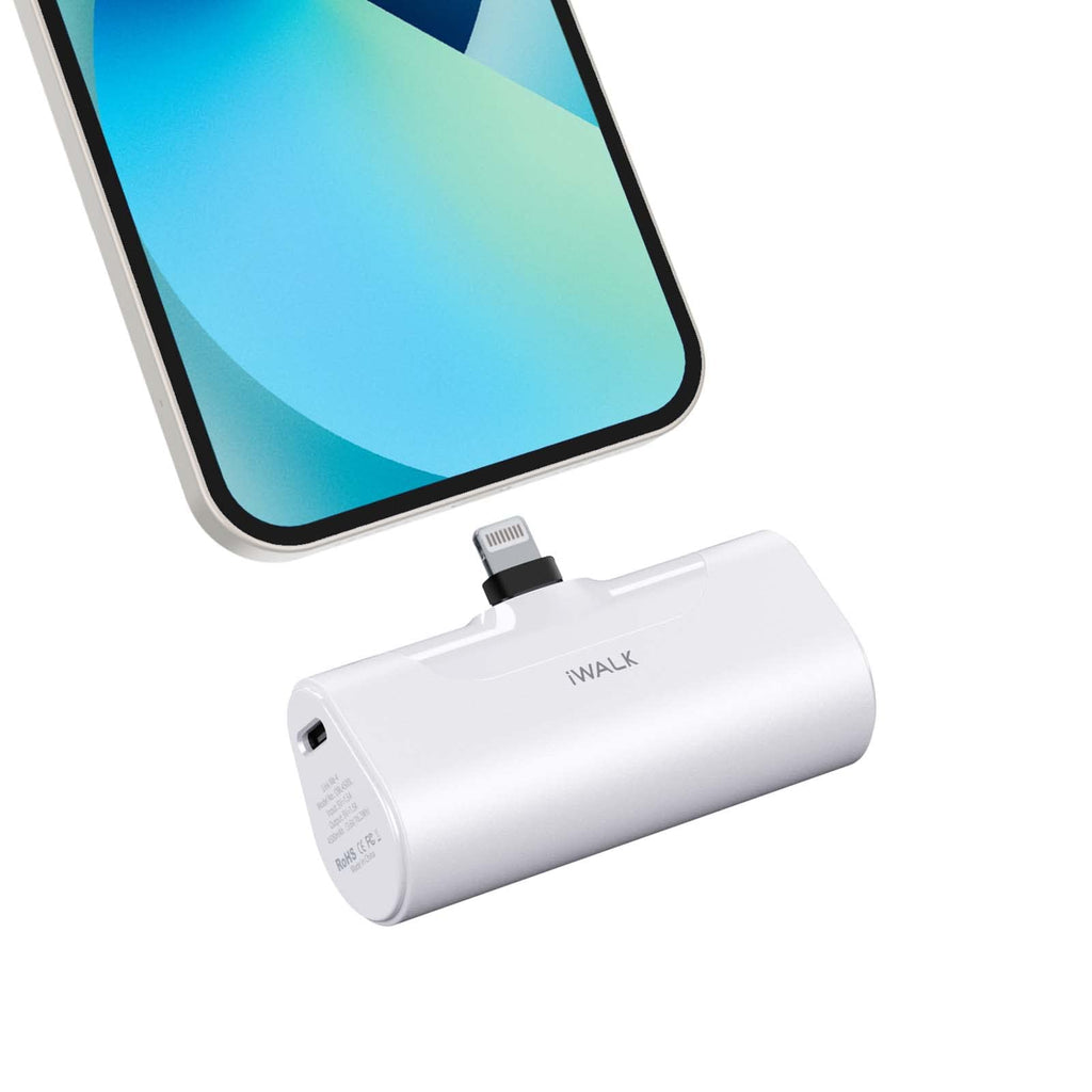 [Australia - AusPower] - iWALK Small Portable Charger 4500mAh Ultra-Compact Power Bank Cute Battery Pack Compatible with iPhone 13/13 Pro Max/12/12 Mini/12 Pro Max/11 Pro/XS Max/XR/X/8/7/6/Plus Airpods and More,White White 