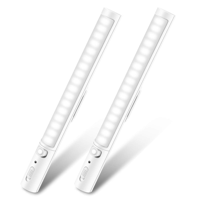 [Australia - AusPower] - Under Cabinet Lighting,Wireless Led Closet Light Battery Powered Motion Sensor Light 21 LED Bulb Magnetic Stick-on Night Light Bar for Kitchen , Stairway , Wardrobe,Hallway - 2 Pack White-2pack 