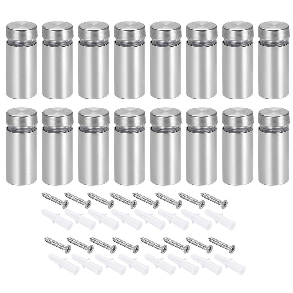 [Australia - AusPower] - uxcell 1/2 Dia x 1-1/16"(12x27mm) Standoff Screws Wall Mount Sign Holders Acrylic Glass Nails with Accessories 16pcs 
