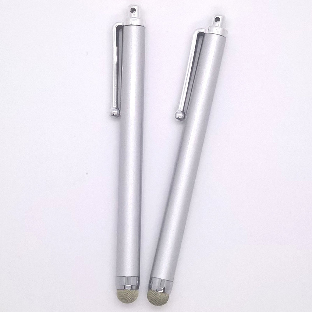 [Australia - AusPower] - 2Pack Universal Metal Micro Fiber Touch Stylus Pen for Android Mobile Phone Cell Smart Phone Tablet iPad iPhone (2pack Silver) 