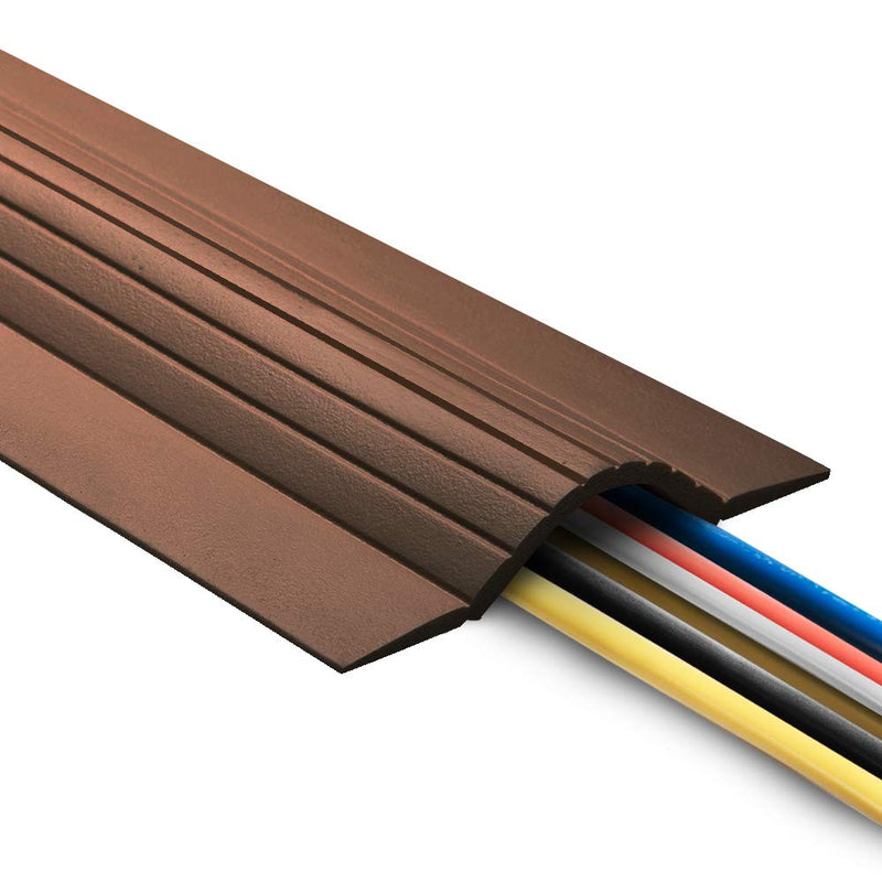 [Australia - AusPower] - UT Wire 5'Cable Blanket High Capacity Low Profile Cord Cover and Protector, Brown 5 FT 