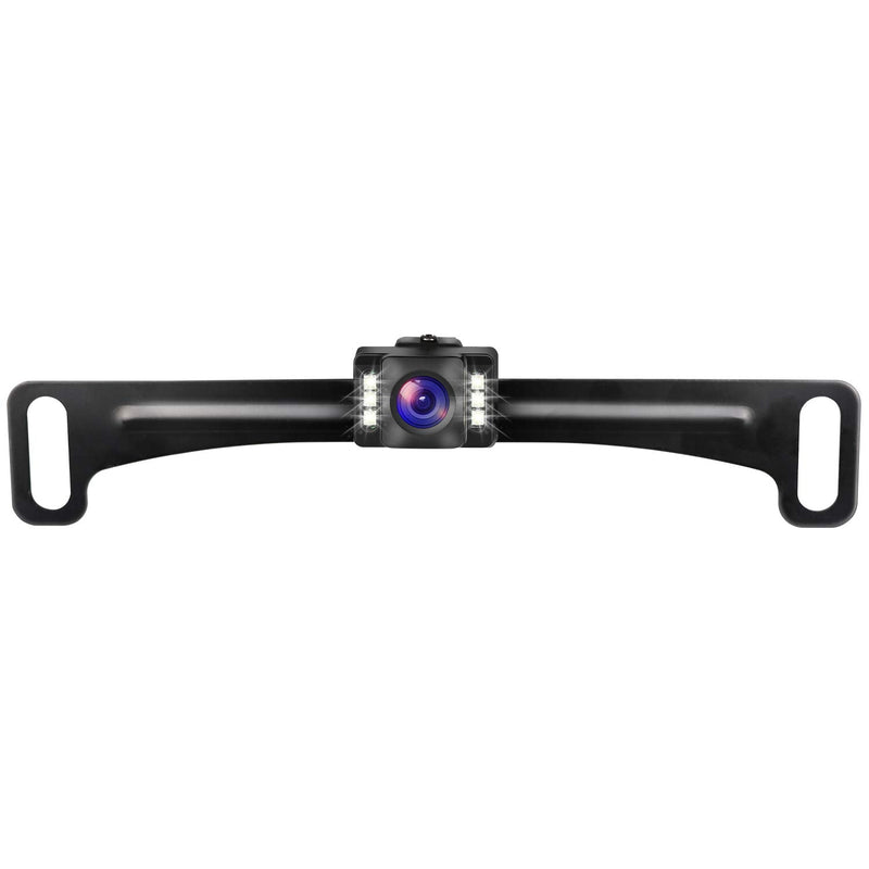 [Australia - AusPower] - GLK Car Rear View Backup Camera HD License Plate Backup Camera with Wide View Angle 6 LED Night Vision Waterproof Front & Back up Camera, Guide Line On/Off Black-6 Led license plate reverse camera 