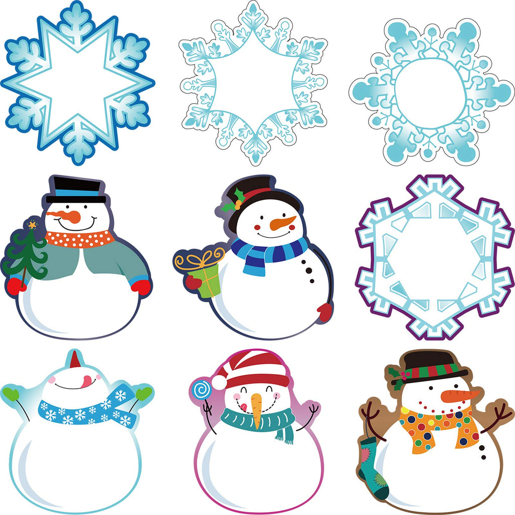[Australia - AusPower] - Colorful Winter Mix Cut-Outs Versatile Classroom Decoration Snowmen Snowflake Cutouts with Glue Point Dots for Bulletin Board School Christmas Winter Theme Party, 5.9 x 5.9 Inch (45 Pieces) 45 