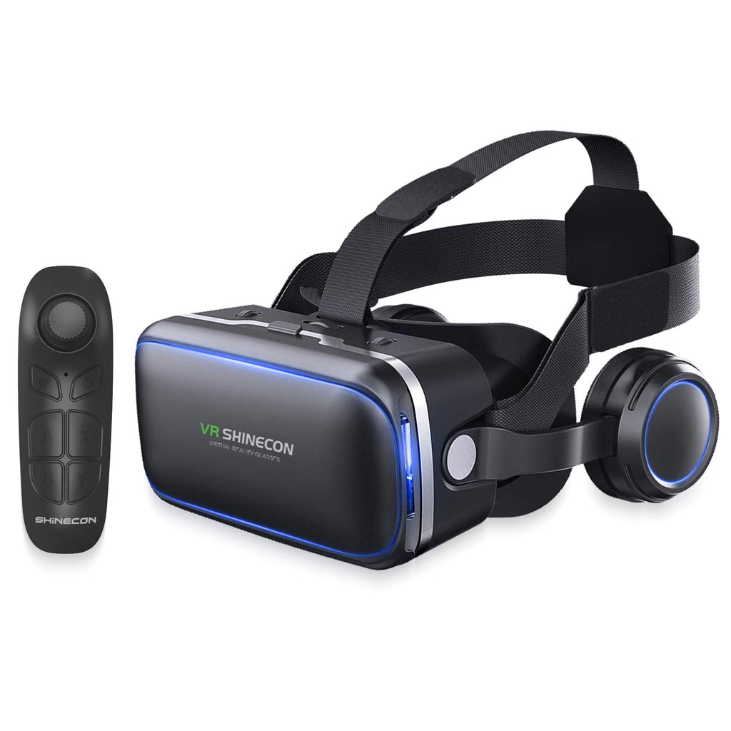 [Australia - AusPower] - VR Headset for iPhone & Android Phone,3D VR Glasses for TV,Movies & Video Games,VR Headset with Remote Controller,Virtual Reality Headset for iPhone/Android Phone Compatible 4.7-6 inch vr headset with remote 
