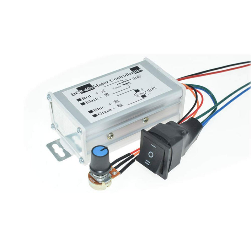 [Australia - AusPower] - tatoko DC Motor Speed Controller, Brush Motor Driver Controls Module DC 9V-60V 12V 24V 36V 48V 60V Motor Pulse Width Modulator Regulator 20A 1200W PWM Monitor Dimmer Governor 