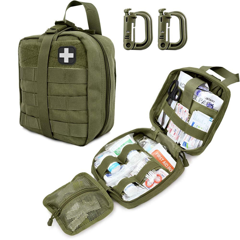 [Australia - AusPower] - LIVANS Tactical First Aid Pouch, Molle EMT Pouches Rip-Away Military IFAK Medical Bag Outdoor Emergency Survival Kit Quick Release Design Include Red Cross Patch Army Green 
