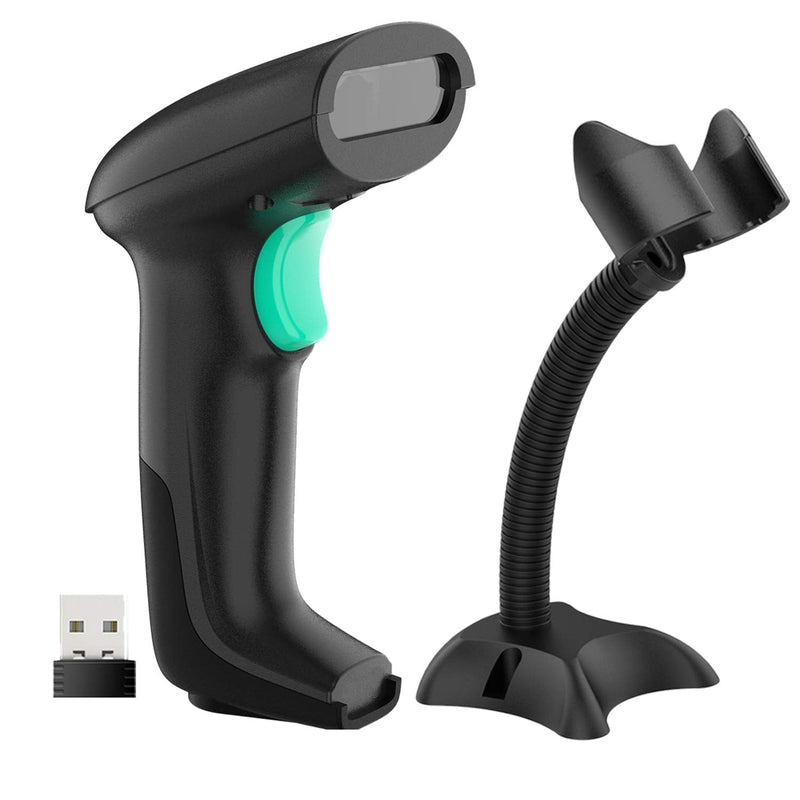 [Australia - AusPower] - NADAMOO Wireless 2D Barcode Scanner, USB Cordless Bar Code Reader with Hands-Free Stand, Capture 1D 2D QR PDF417 Barcodes from Paper and Screen, with Automatic Image Sensing 