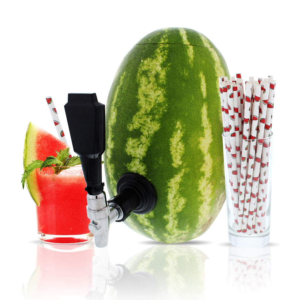 [Australia - AusPower] - Party On Tap Watermelon Tap Kit - Keg Spout, Coring Kit, Straws, Instructions Included - Great For Dispensing Juice, Alcohol, Or any Other Beverage At Your Next Party 