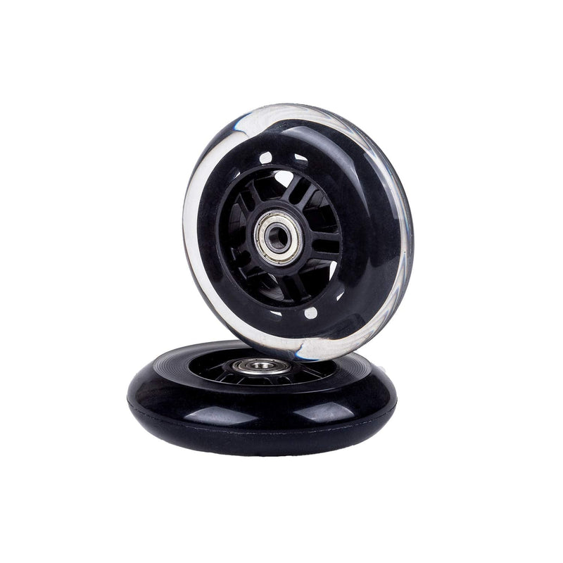 [Australia - AusPower] - Little World Scooter Wheels Pair - 2Pcs Scooter Replacement Wheels - 100mm Pro Stunt Scooter Replacement Wheels - Quality Scooter Wheels for Smooth Ride Black ABEC-7 