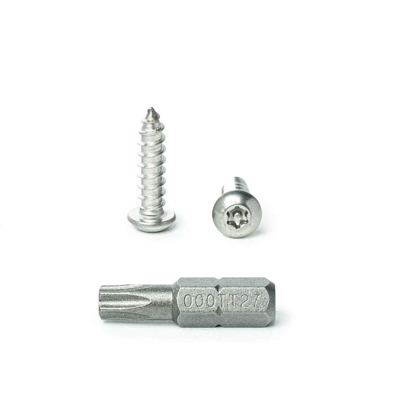 [Australia - AusPower] - #14 x 1” Button Head Torx Security Sheet Metal Screws, Includes bit, 18-8 Stainless Steel Tamper Resistant, Qty 10 by Bridge Fasteners 1 Inch 